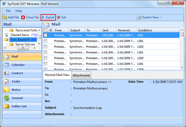 Click to view Convert OST to PST Freeware 3.5 screenshot